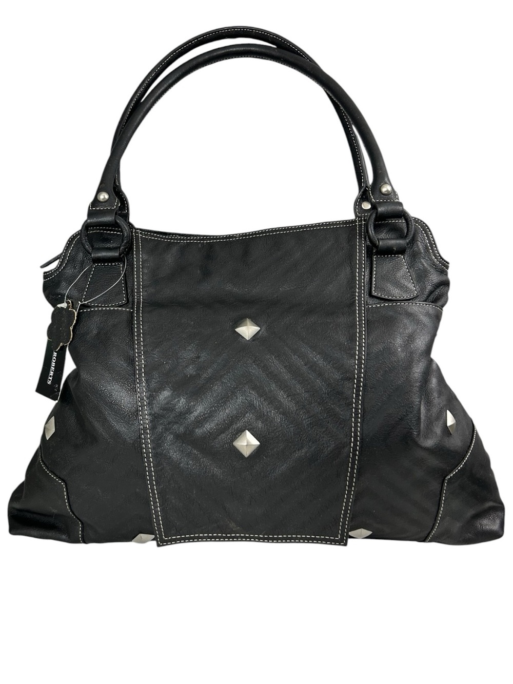 NWT Sondra Roberts Stud Accent Black Shoulder Bag Tote